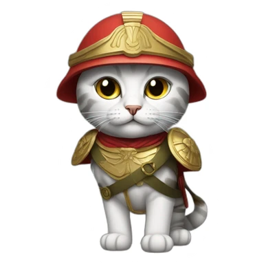 cat dressed as a greek soldier sticker