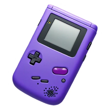 Purple game boy color, iOS emoji style  sticker