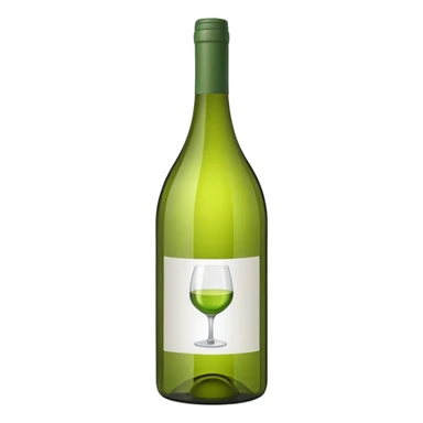 Bottle of wine glass green sticker
