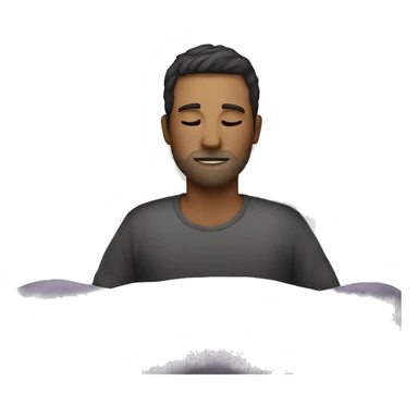 A man have mask and sleeping on bed sticker