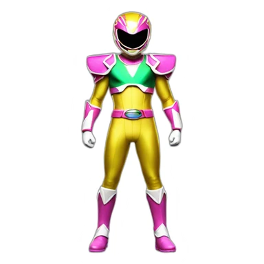 bright rainbow power ranger full body sticker