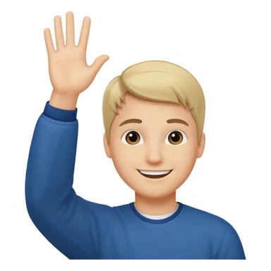 student raising hand sticker