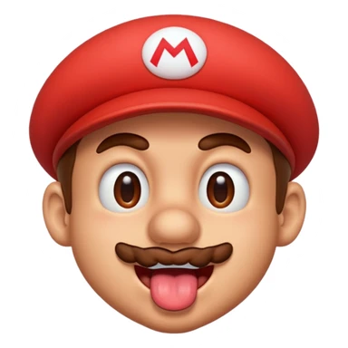 Mario blushing tongue out sweating sticker