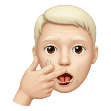 White color Shh finger and hand emoji sticker