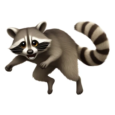 raccoon getting thrown through a wall sticker