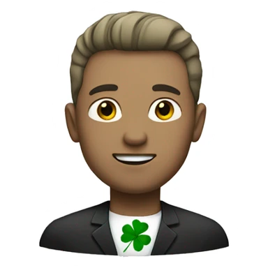 white man with four leaf clover sticker