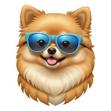 pomeranian with cool sunglasses sticker