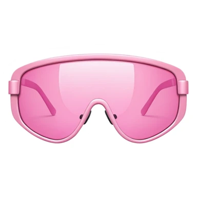 asymmetrical pink shield visor glasses, unique creative design, Y2K inspired sticker