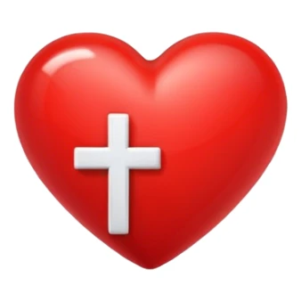 Red heart with cross sticker