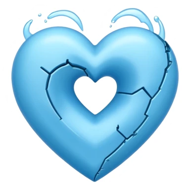 Emoji azul claro corazón roto sticker