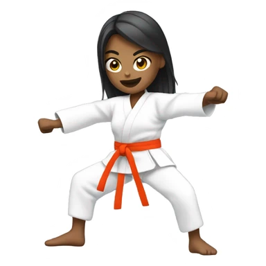 woman in karate uniform kicking sticker