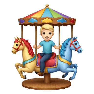 boy spinning inside of a carousel sticker