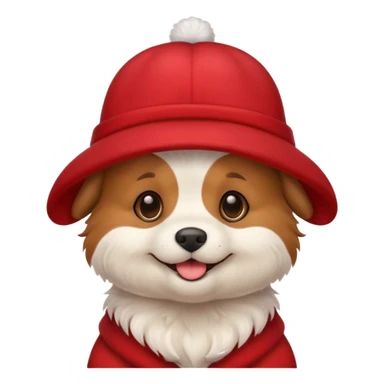 puppy dog with hat red sticker