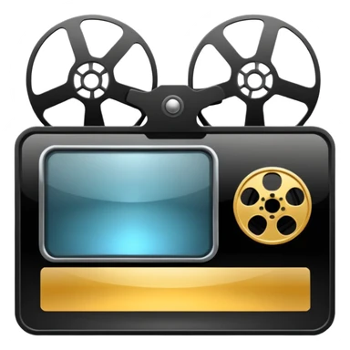 classic movie trailer emoji with film reel and screen sticker