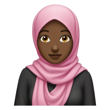 Black hijabi girl with pink hijab sticker