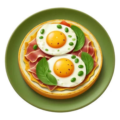 Huevos con llemas verdes con jamon verde sticker