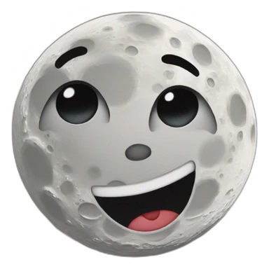 zany face on the moon sticker