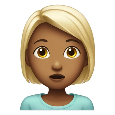 shy girl coving her mouth sticker