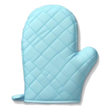Realistic pastel blue oven mitt sticker