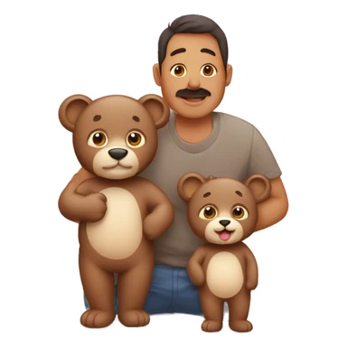 familia de ositos (mamà,papà y bebè) tiernos sticker