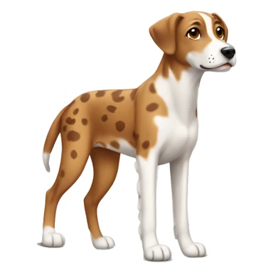 brown fawn and white Catahoula leopard dog sticker