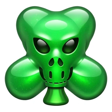 glitter green toxic symbol sticker
