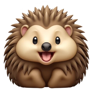 Cinematic Cute Yawning Echidna Portrait Emoji, Head tilted slightly with a dramatic, wide-open yawn, showcasing a soft, downy spiky fur with a slightly drooping snout and small, drowsy eyes, Simplified yet irresistibly adorable features, highly detailed, glowing with a soft, cozy glow, high shine, relaxed yet expressive, stylized with a touch of prickly whimsy, bright and endearing, soft glowing outline, capturing the essence of a sleepy yet affectionate echidna, so drowsy it feels like it could curl up out of the screen for a nap! sticker