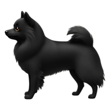 Little black spitz with bone sticker