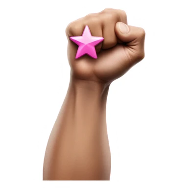 Flexing arm with the number 5 and a pink star on it sticker