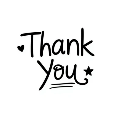 Hand drawn 'Thank You' text with decorative elements sticker