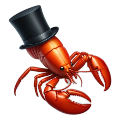 lobster wearing a top hat sticker