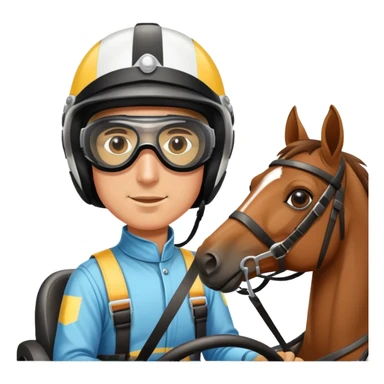 driver steering a harness racing horse sticker