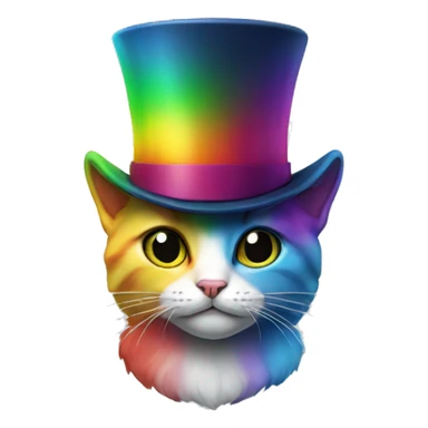 rainbow cat with a top hat sticker