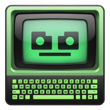 mac os icon code computer retro terminal, black and green sticker
