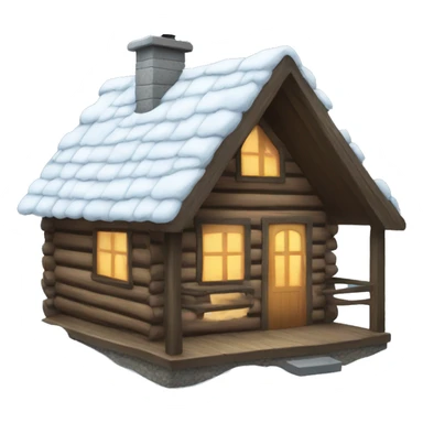 winter cabin sticker