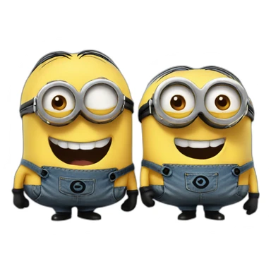 2 laughing minions sticker