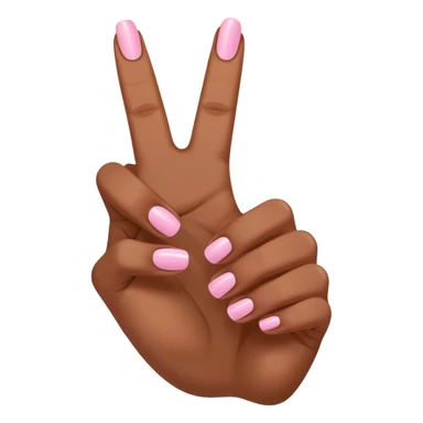 Medium brown skin hand thumbs up with light pink painted fingernail polish  sticker