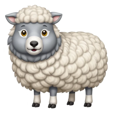 Un lobo y encima una oveja sticker