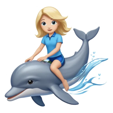 Claire riding a dolphin  sticker
