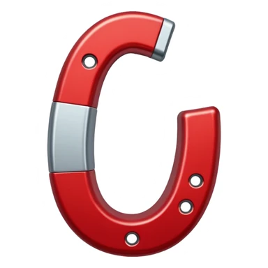 red horseshoe magnet sticker