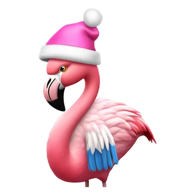 Pink flamingo wearing Brighton and hove Albion shirt and a Santa hat sticker