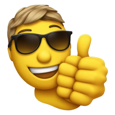 Yellow emoji thumbs up with sunglasses sticker