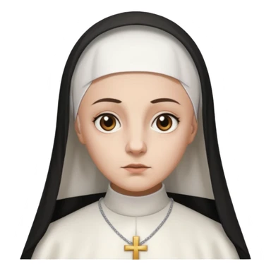 Rosalia (the singer) as a nun. (Use lux album cover as reference).  sticker