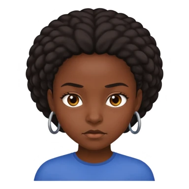Black girl emoji with a attitude  sticker