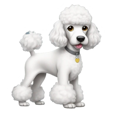 White poodle with grey ears  sticker