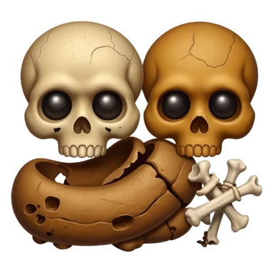 ((poop emoji))with bones and 3 skulls sticker