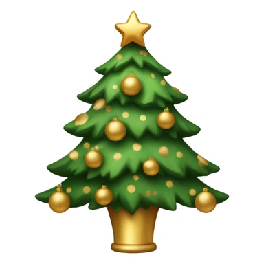 Christmas tree with gold and brown decoration  sticker