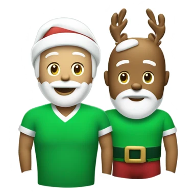 Santa and Rudolph wearing a green t-shirt with the words ‘Greenwich Health’ written in white letters  sticker