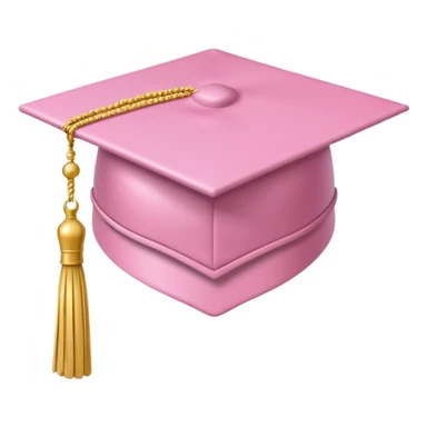Light pink graduation hat with light gold tassel  sticker