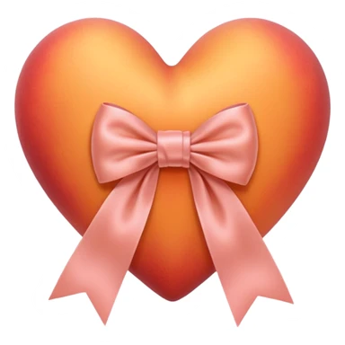 peach heart with a ribbon sticker